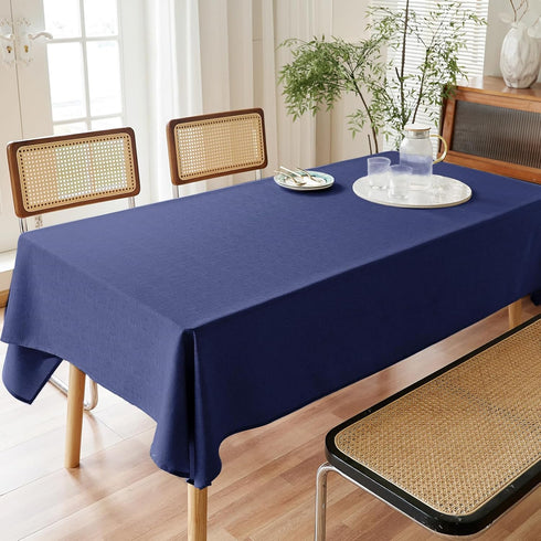 Textured Rectangle Tablecloth 52x70, Water Resistant Spill-Proof Wipeable Fabric Dining Cover for Birthday Party,