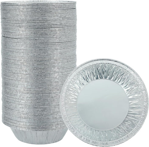 Pie Pans (100 Pack) - 5 inch Heavy-Duty Disposable Aluminum Foil for Mini Pies, Easy to Stack and Store