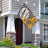 Welcome to Our Porch Spring Summer Sunflower House Flag, Black White Buffalo Plaid Check Yard Decoration, 28 x 40