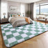 KICMOR 5x8 Cozy Living Room Rugs Sage Green and White, Large Fluffy Furry Shaggy Fuzzy Checkered Area Rug Bedroom Big