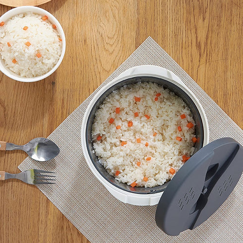Microwave Rice Cooker Steamer, 2 L Microwave Cookware Set for Rice, Pasta, Vegetables, Non-Stick (Green)