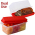 SIGNORA WARE -2 1 Bread Box -Dual Use Bread Holder/Airtight Plastic Food Storage Container for Dry or Fresh Foods