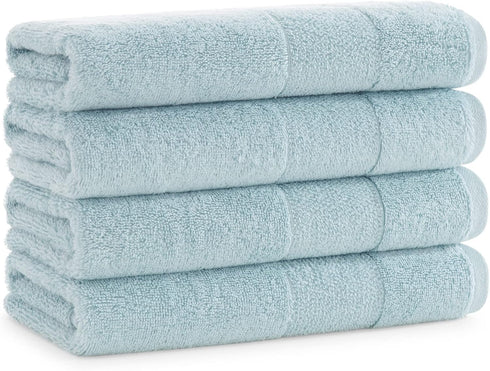 Aston & Arden Aegean Terry Solid Hand Towels, Pack of 4, 100%