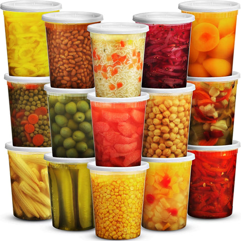 JoyServe 32 Oz Deli Food Containers with Lids, 36 Sets Quart Size Airtight Food Storage Containers, BPA-Free
