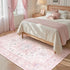 5x7 LIVEBOX Pink Washable Area Rug - Large Vintage Tribal Living Room Non-Slip Indoor Carpet for Bedroom, Low-Pile