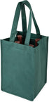 TRUE Wine Bag 4 Bottle Non Woven Tote, Green
