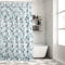 LIVILAN Nordic Triangle PEVA Shower Curtain with 12 Hooks, Waterproof 2 in 1 Shower Curtain Liners, 71" x 71"