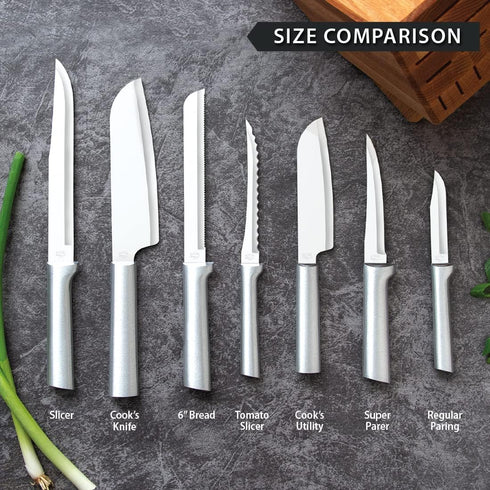 RADA Cutlery Regular Paring Knife with Quick Edge Sharpener, Pack of 3, Silver Handle
