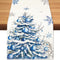 Winter Trees Ball Table Runner Frosty Roses Burlap Table Runners, Christmas Xmas