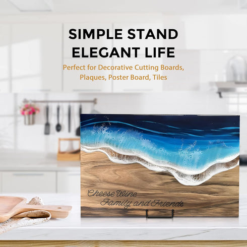 TR-LIFE 10 Inch Large Plate Stands for Display, Metal Holder for Decorative Platter, Book, Plaques, Photo, Art