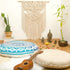 Bohemian Round Floor Cushion Cover for Yoga and Meditation - Handcrafted Organic Cotton Pouf