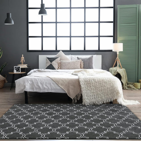 3x5 Chicrug Shag Geometric Modern Area Rug for Bedroom, Feet Memory Foam Indoor Carpet, Fluffy Rug for Living Room
