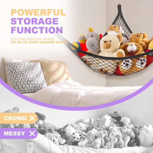 Hammock Hammock 1 Pack, Lazebox Stuffed Animal Net for Plushie Toys, Stuffed Animal Corner for Kids' Room Decor, Ideas