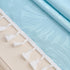 24x24 Inch Square Tablecloth Blue Leaves Pattern with Fringe Edge Waterproof Washable Jacquard Fabric Nightstand End