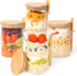 Xileanalee Overnight Oats Containers with Lids,4 Pack 18oz Overnight Oats Jars with Spoons,Salad