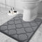 OLANLY Memory Foam Toilet Rugs U-Shaped 24x20, Ultra Soft Non-Slip Thick Bathroom Mat in Dark Grey