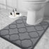 OLANLY Memory Foam Toilet Rugs U-Shaped 24x20, Ultra Soft Non-Slip Thick Bathroom Mat in Dark Grey