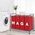 STORAGEIDEAS 47.8 (181L), 4 Laundry Sorter Hamper with Wheels, Laundry Basket Sorter Gal Heavy-Duty Rolling Cart