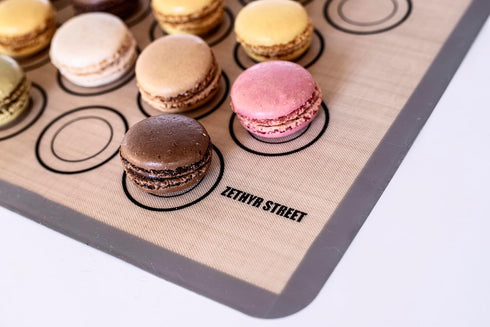 Macaron Baking Mats - Pack of 4, Half Sheet Size, Silicone Baking Sheets for Perfect Macarons & Cookies, Heat Resistant
