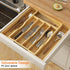 Bamboo Utensil Organizer for Kitchen Drawers, Expandable Utensil Tray and Cutlery Silverware Holder,Wood Drawer Dividers with 7 Adjustable Slots by Youpehom