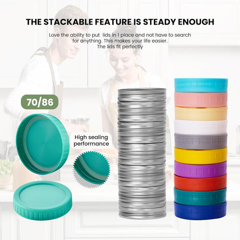 Mason Jar Lid Organizer (2pcs), Bamboo Storage for Mason/Canning Lids, Stackable and Steady Design