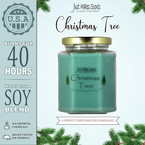 3 Pack - Christmas Tree Scented Blended Soy Candle | Hand Poured in The USA | Real Christmas Tree Fragrance