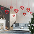 JOZON 40 Pieces Valentine's Day Glitter Heart Foil Hanging Decorations - Red Hearts Hanging Ornaments for Party Supplies