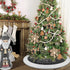 yuboo Gray Christmas Tree Skirt, 36" Faux Fur Pencil Tree Skirt Rug with White Snowflakes for 5-6 ft Christmas Tree