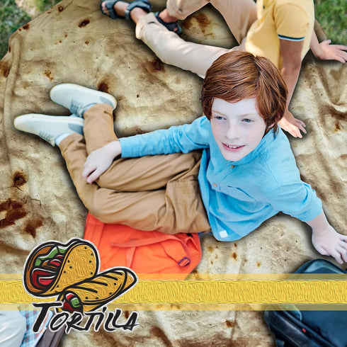 300 80 inches Bcareself Tortilla Blanket Adult Size Giant Double Sided for Kids Funny Realistic Food Personalized Throw