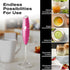 Bean Envy Handheld Milk Frother for Coffee, Electric Blender & Whisk with Stand for Lattes, Cappuccino, Raspberry