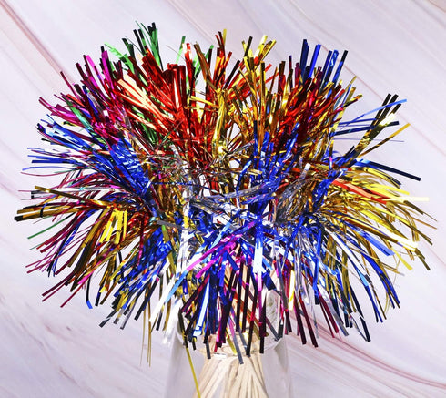 Penta Angel Foil Firework Cupcake Toppers, 50Pcs 9 Inch Multicolor Cake Cocktail Food Fruit Drinks Picks for Party