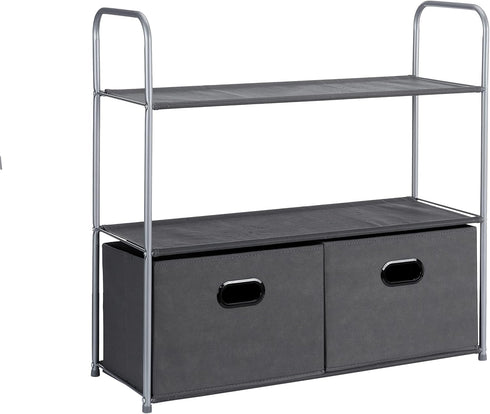 Amazon Basics Freestanding Closet Organizer with Fabric Bins, Drawers and 3 Shelves,
