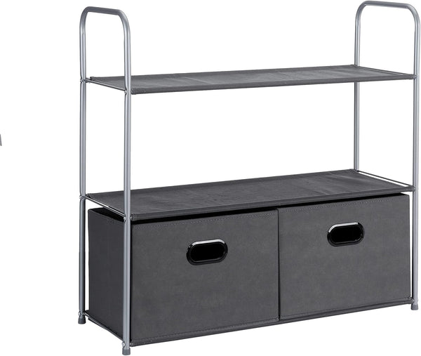 Amazon Basics Freestanding Closet Organizer with Fabric Bins, Drawers and 3 Shelves,