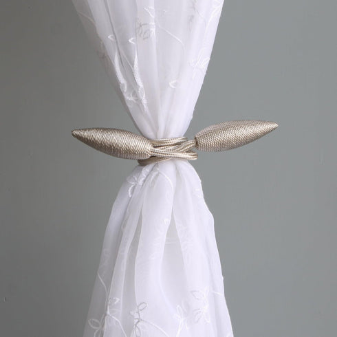 Valea Home 2 Pieces Creative Curtain Tiebacks Clips, European Style Custom Made Holders, Beige
