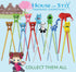 Kids Training Chopsticks for Toddlers and Adults, Removable Finger Helpers with Animal Design (BPA-Free, 4-Pack)