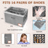 Adjustable Storage Bins for Closet, 16Pairs Wardrobe Clothes Organizer, Shoe Bin, Closet Storage Solution with Clear