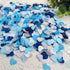 Blue Silver Tissue Paper Heart Confetti, Wedding Engagement Bridal Shower Decor, 1 Inch Pack of 6000