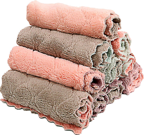 10 Pack Kitchen Cloth, Microfiber Dish Towels, Super Absorbent Coral Velvet Dishtowels for Cleaning