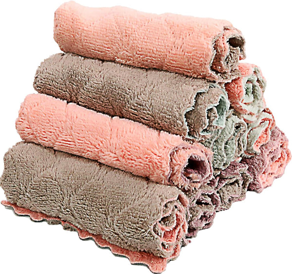 10 Pack Kitchen Cloth, Microfiber Dish Towels, Super Absorbent Coral Velvet Dishtowels for Cleaning