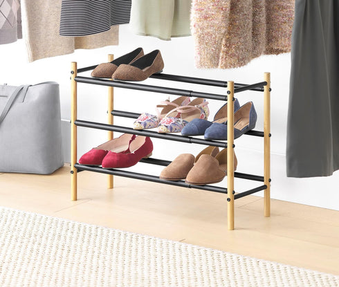Whitmor 3-Tier Expandable Shoe Rack - Store up to 12 pairs of