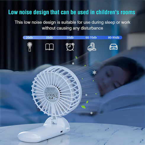 Mini Portable Handheld Fan with Lanyard - 4 Speed Personal Fan, 180 Degree Foldable Desk Fan for Travel Outdoor