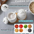 HAOTOP 2 Pack Ceramic Sugar Bowl with Tray, Spoon and Lid, Porcelain Jar for Sugar, Pepper, Coffee, Spice, 12 Ounces