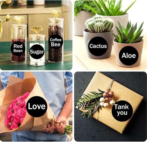 300 Blank Spice Jars Labels Chalkboard Stickers 1.5" Round Waterproof Kitchen Pantry Labels for Canning