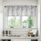 FMFUNCTEX Gray-White Kitchen Valance Curtain - 15-inch Length Blossom Print Canvas Window Top Curtain Rod Pocket, 1 Pack