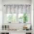 FMFUNCTEX Gray-White Kitchen Valance Curtain - 15-inch Length Blossom Print Canvas Window Top Curtain Rod Pocket, 1 Pack