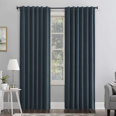 Sun Zero Hampshire Velvet Noise Reducing Thermal Total Blackout Curtain Panel, 50" x 96", Teal