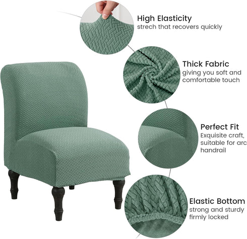 Armless MIFXIN Accent Chair Cover Knitted Stretch Slipper Chair Couch Slipcover Removable Washable Furniture Protector