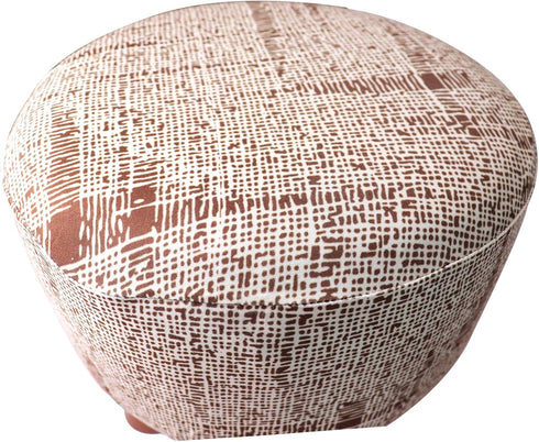 Cornasee Stretch Round Ottoman Cover,Footstool Slipcover Storage Stool Furniture Protector Modern Style (Flaxen Brown