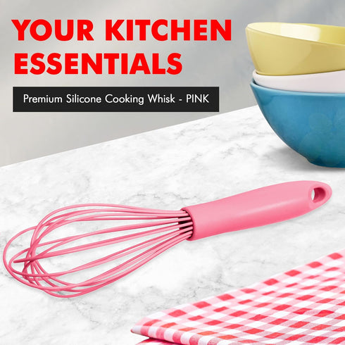 Chef Craft Premium Silicone Wire Cooking Whisk, 10.5 Inch in Pink