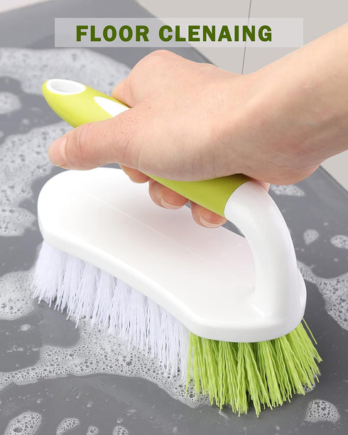 Heavy Duty Scrub Brush, 3 Pcs Comfortable Grip Cleaning Brushes for Shower, Bathroom, Sink, and Kitchen